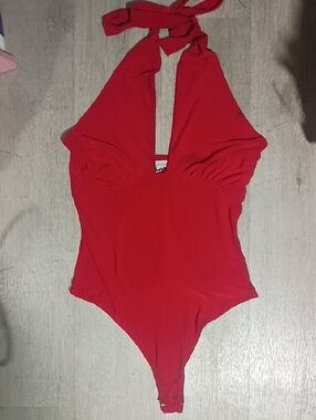 Women's One Piece Red Halter